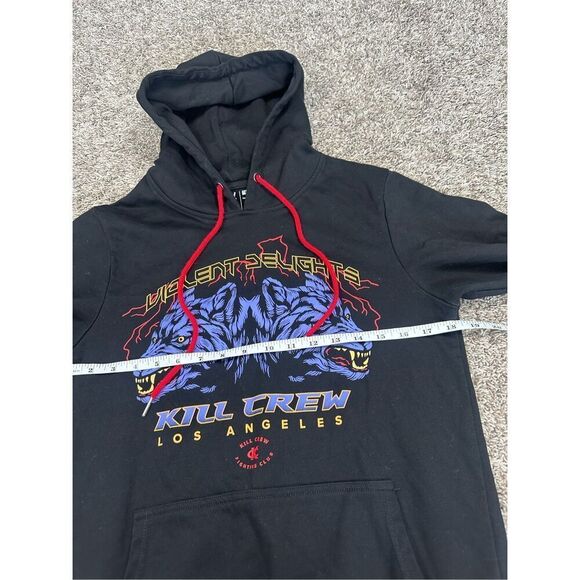 Kill Crew Violent Delights Hoodie - Black Purple Pullover Sweatshirt Wolf Gym S - Picture 7 of 10